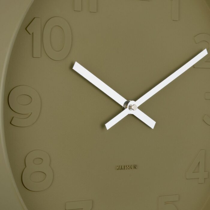 KA5636MG - Mr.Brown Minimalist Moss Green Wall Clock - 3