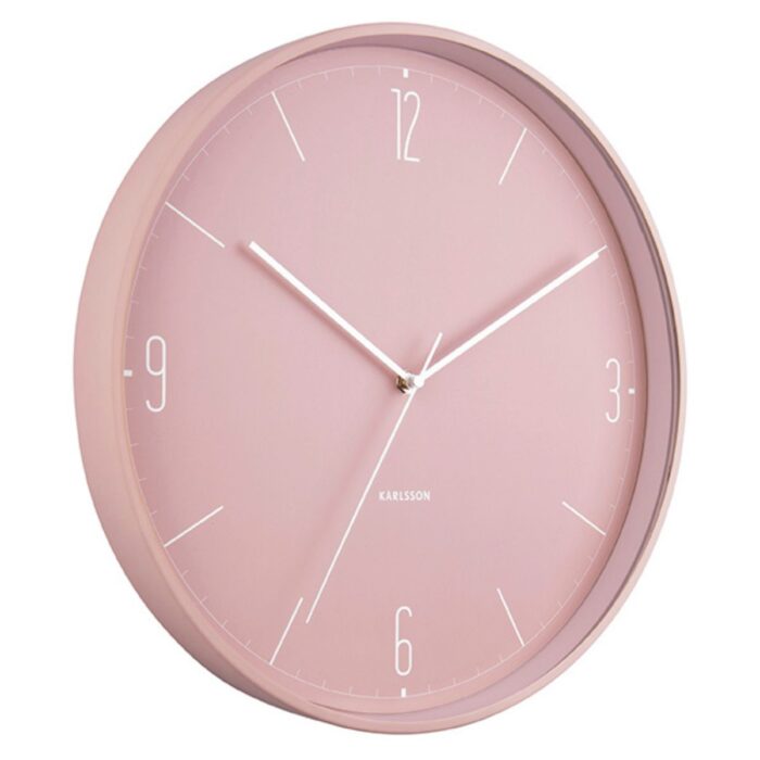 KA5735PI - Pastel Matt Pink Wall Clock - 1