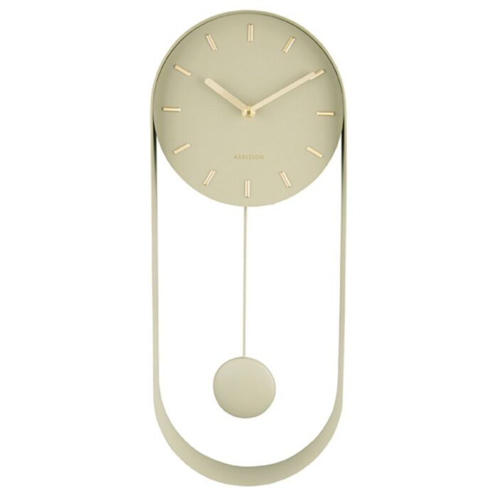 KA5822OG - Elegant Pendulum Wall Clock in Olive Green - 2