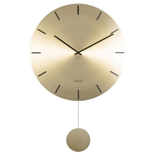 KA5862GD - Minimalist Mid-Century Large Gold Pendulum Clock - 1