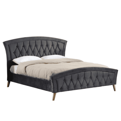 Kalie Charcoal Upholstered Bed - 1