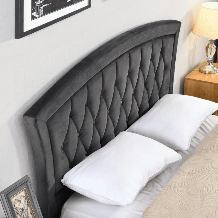 Kalie Charcoal Upholstered Bed - 4