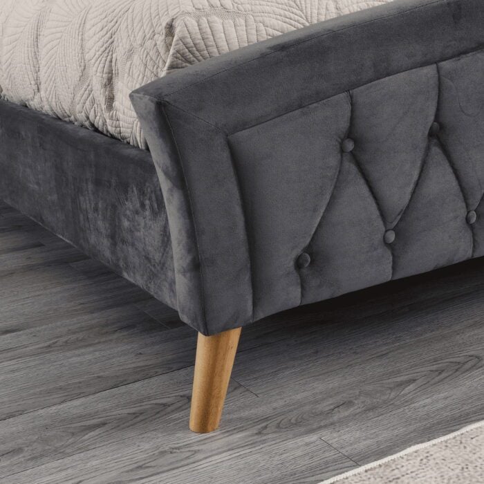 Kalie Charcoal Upholstered Bed - 5