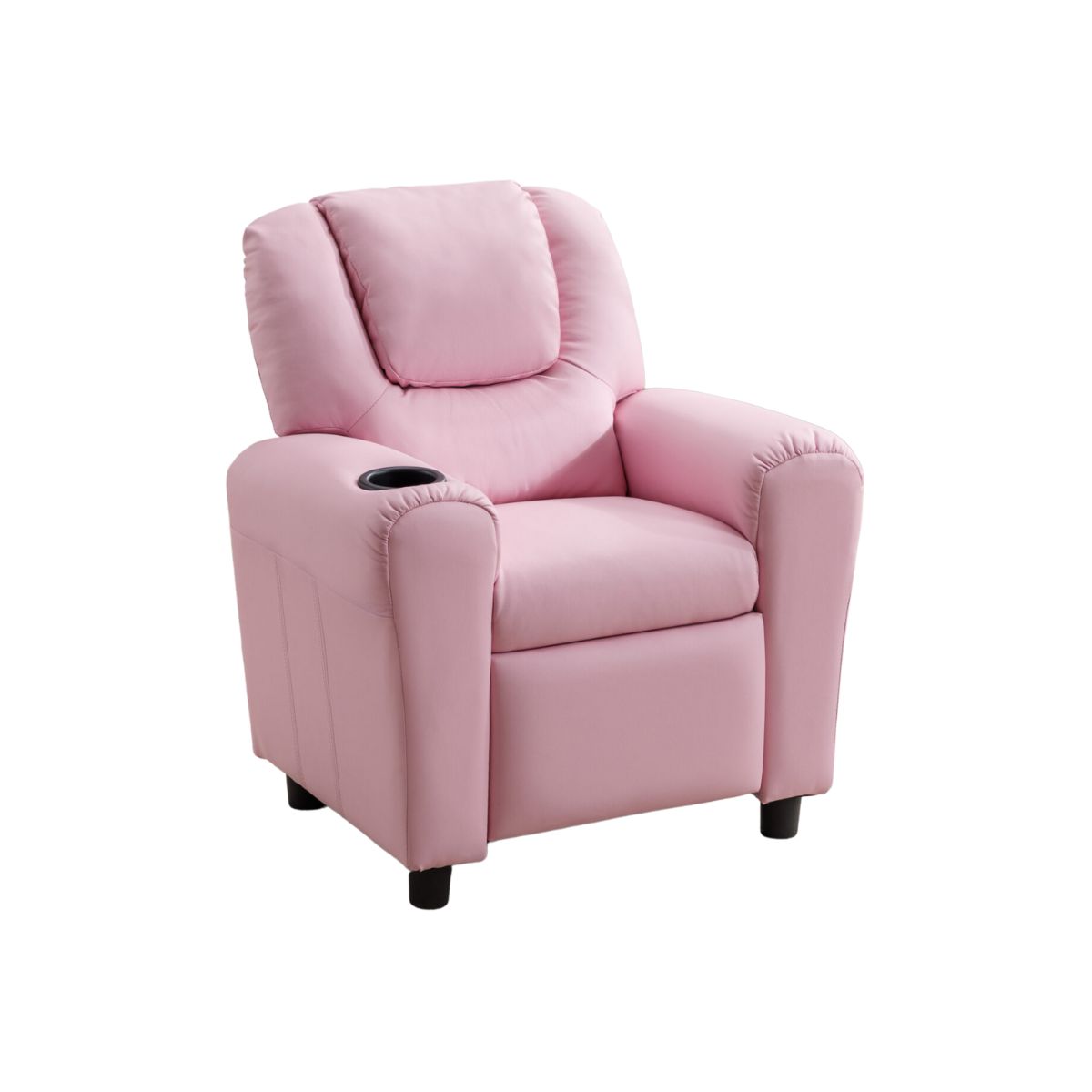 Kids Recliner Chair with Cup Holder Light Pink - 1