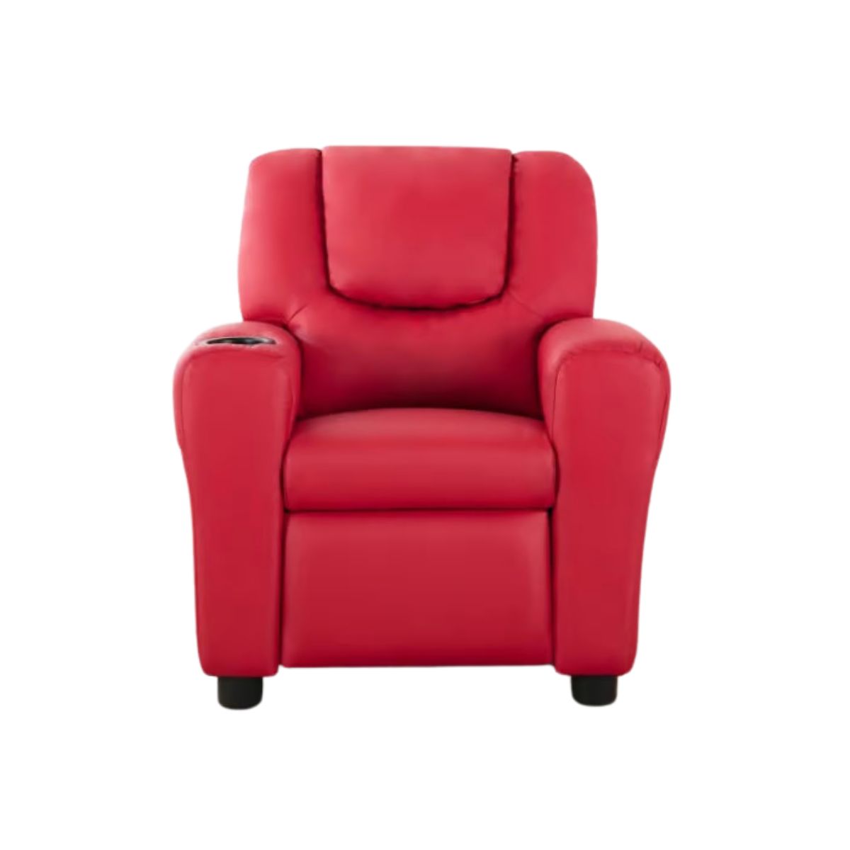 Kids Recliner Chair with Cup Holder Red - 1