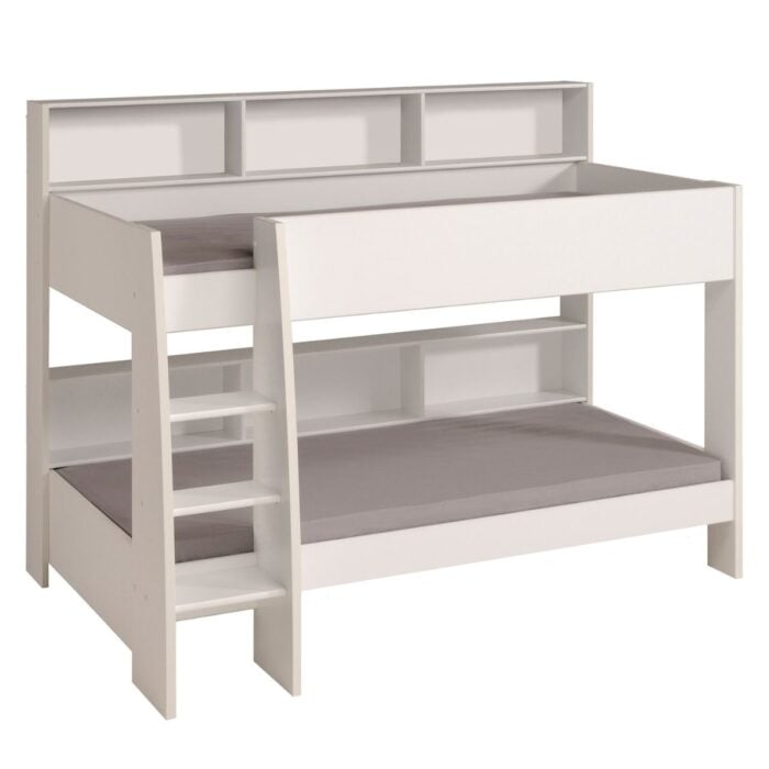 LINBB-WH - Lindsay White Bunk Bed With Shelves - 2
