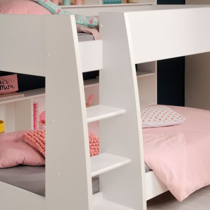 LINBB-WH - Lindsay White Bunk Bed With Shelves - 3