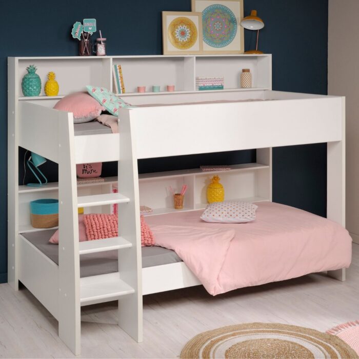 LINBB-WH - Lindsay White Bunk Bed With Shelves - 6