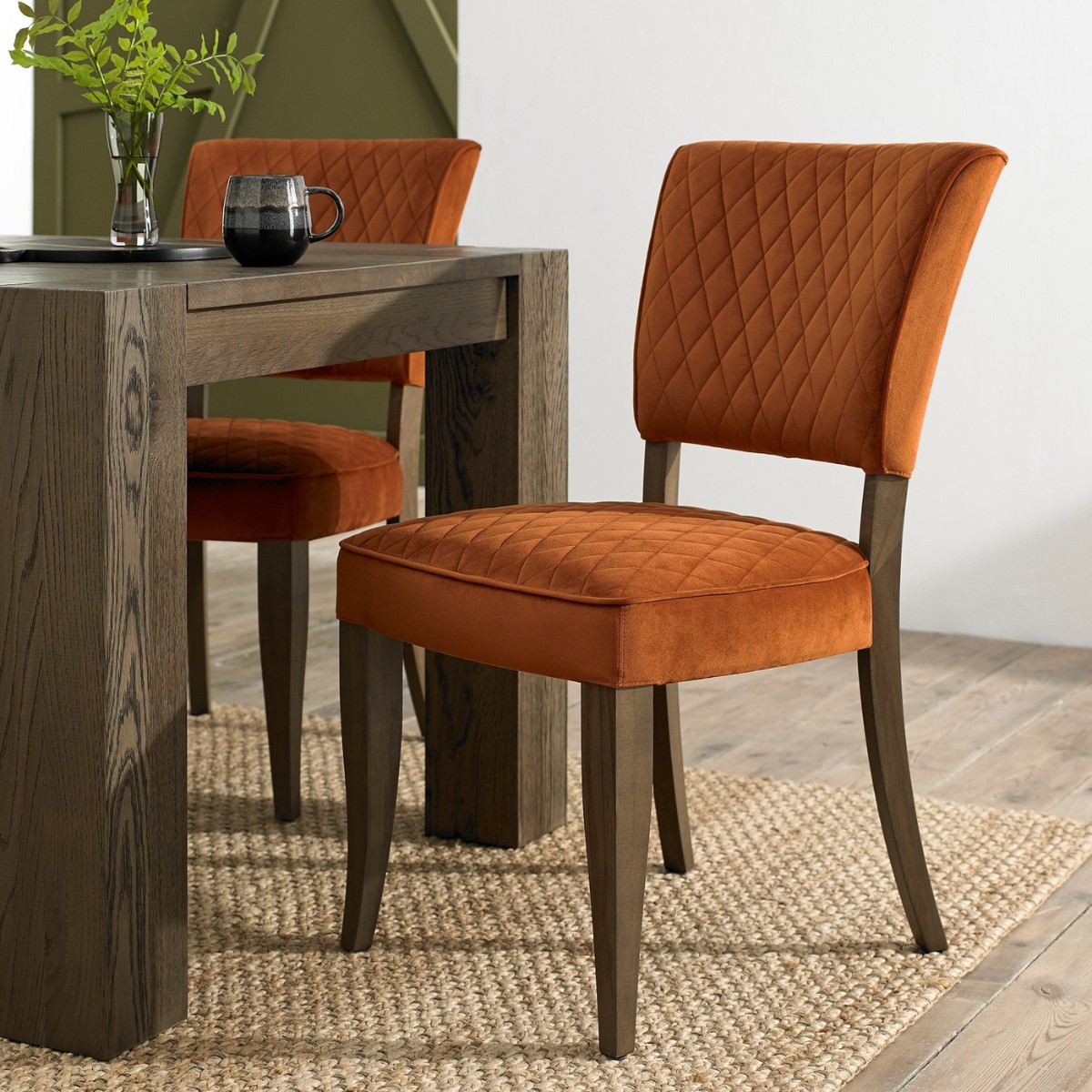 Lachlan Fumed Oak Dining Chair Orange - 4