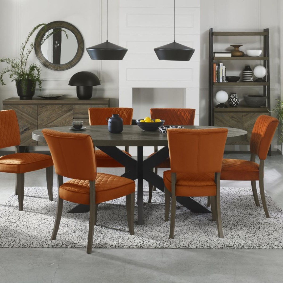 Lachlan Fumed Oak Dining Chair Orange - 5