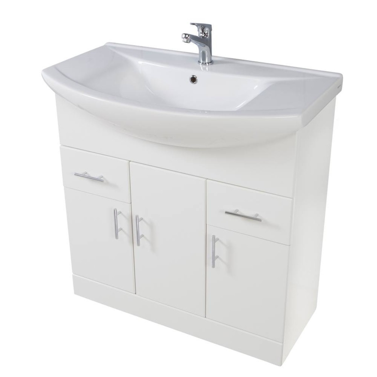 Lanza 750 Gloss White Vanity Unit with Basin Set - 1