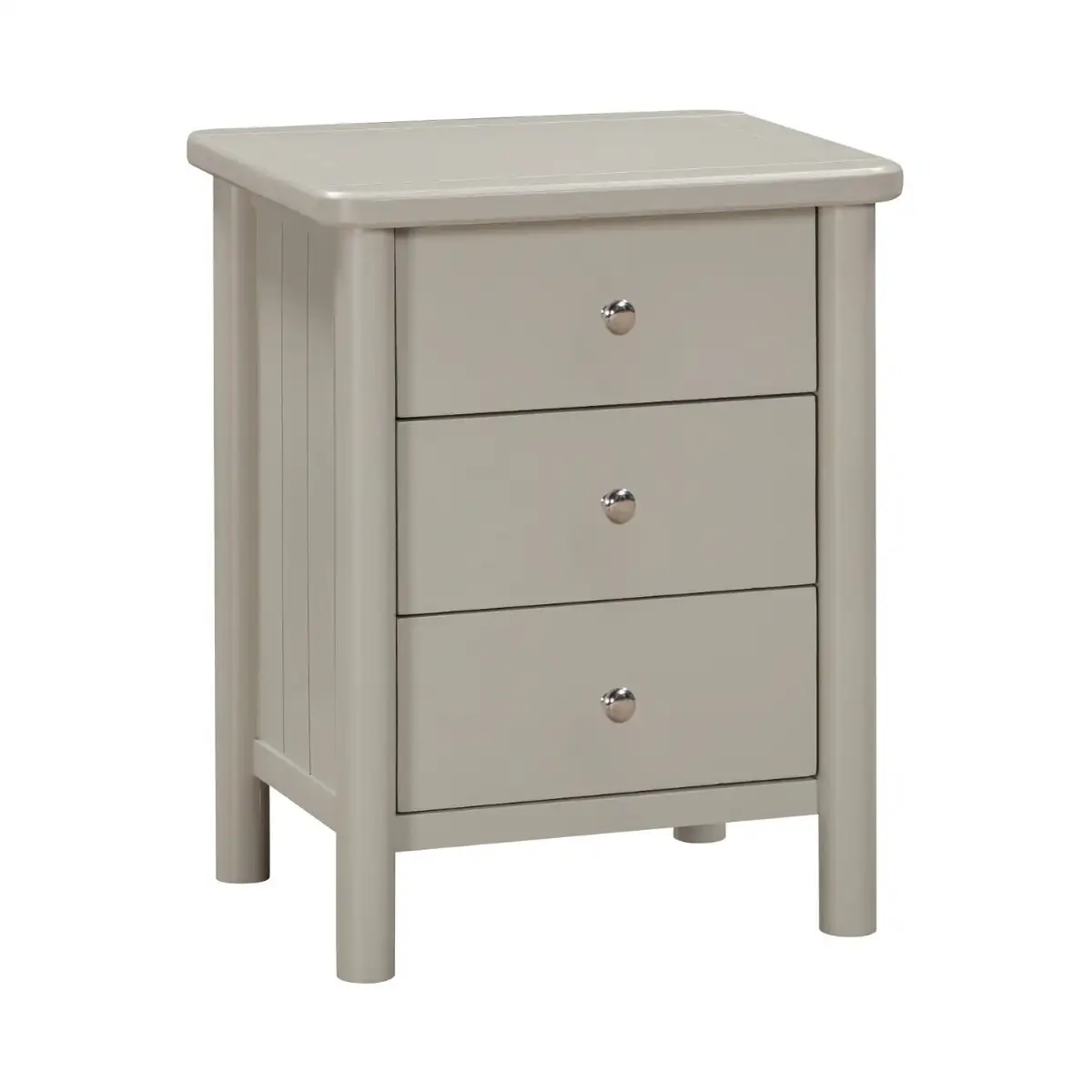 Latina Grey 3 Drawer Bedside Table - 1