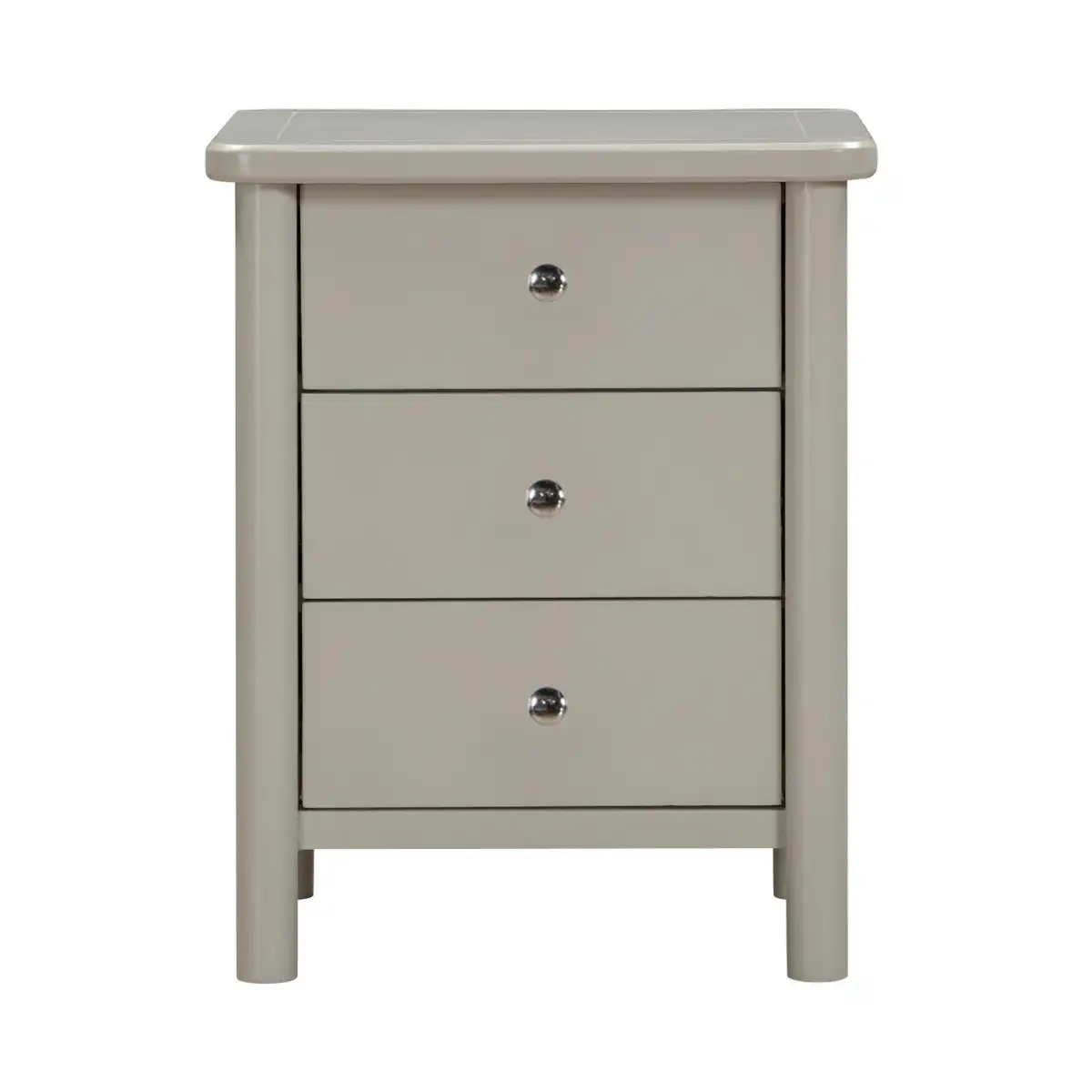 Latina Grey 3 Drawer Bedside Table - 2