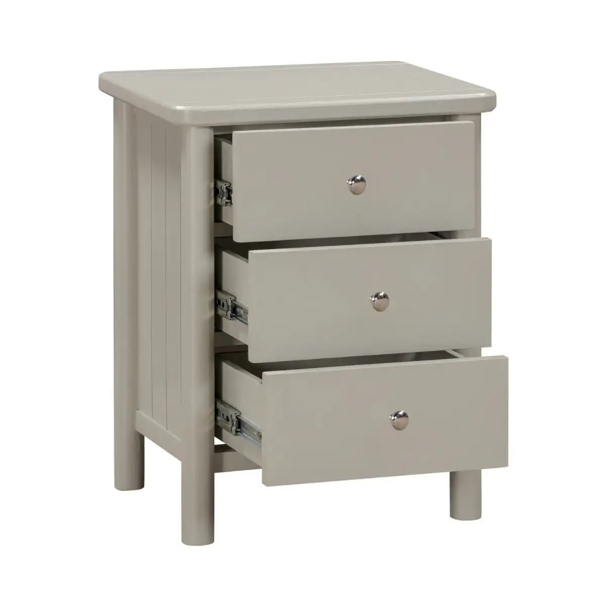 Latina Grey 3 Drawer Bedside Table - 3