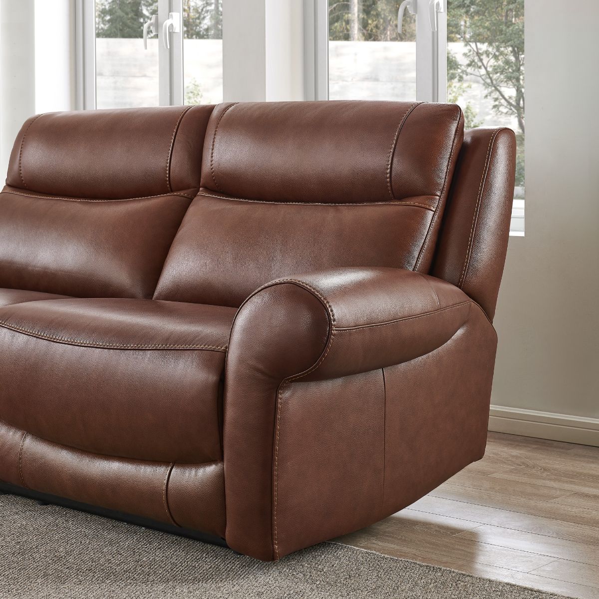 Lindfield Tan Leather 2 Seater Powered Recliner - 4