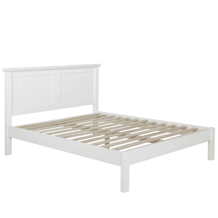Lolly Panel White Painted Wood Bed Frame - 1
