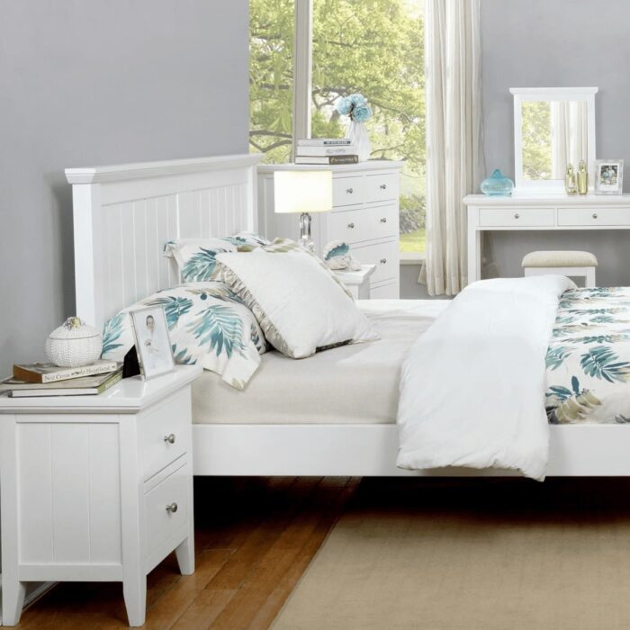 Lolly Panel White Painted Wood Bed Frame - 3