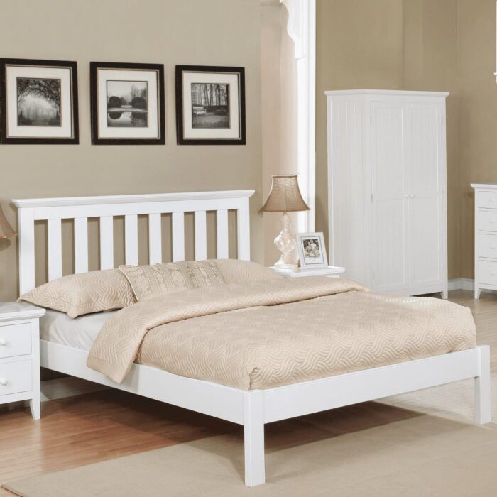 Lolly White Solid Wood Bed Frame 2