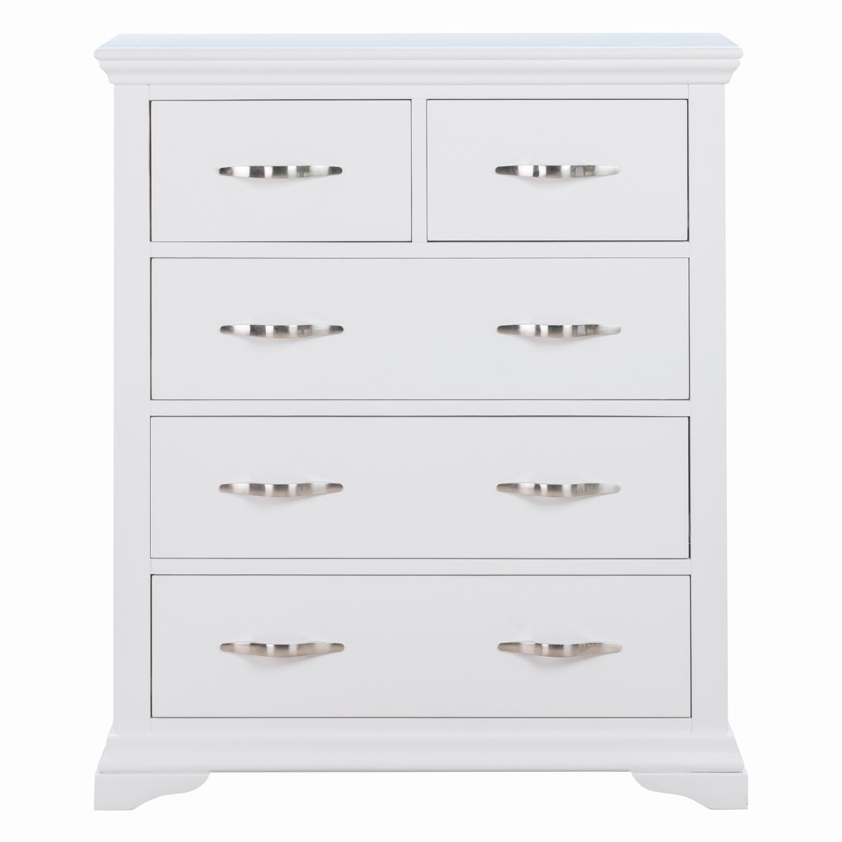 Lucilla Tall White Chest of 5 Drawers - 1