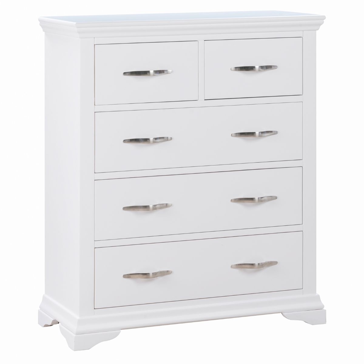 Lucilla Tall White Chest of 5 Drawers - 2