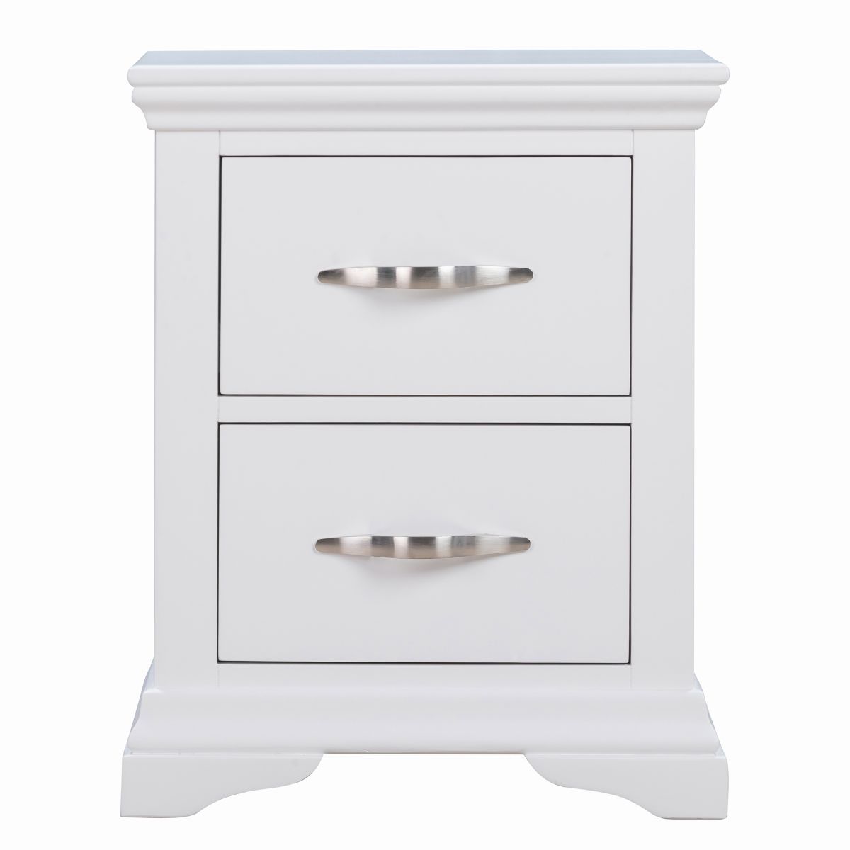 Lucilla White Wooden Bedside Table - 2