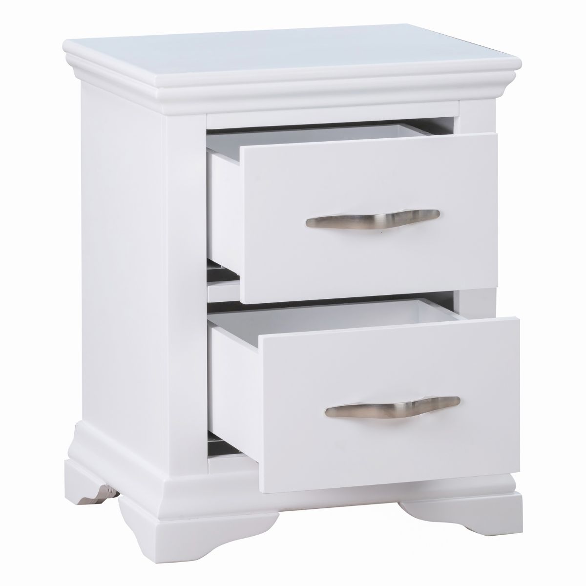 Lucilla White Wooden Bedside Table - 3
