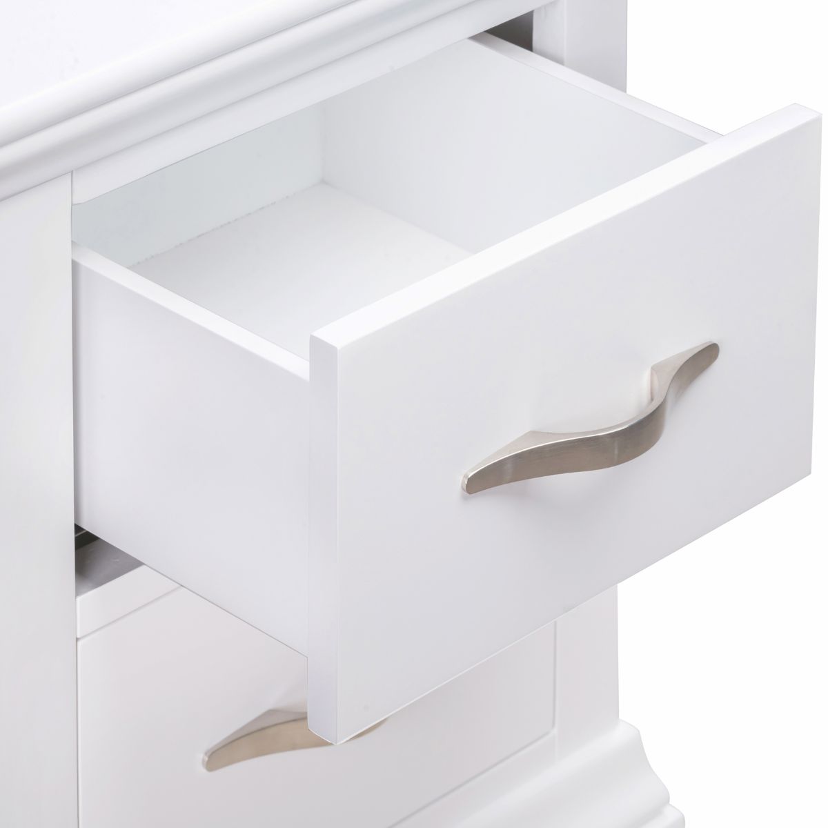 Lucilla White Wooden Bedside Table - 4