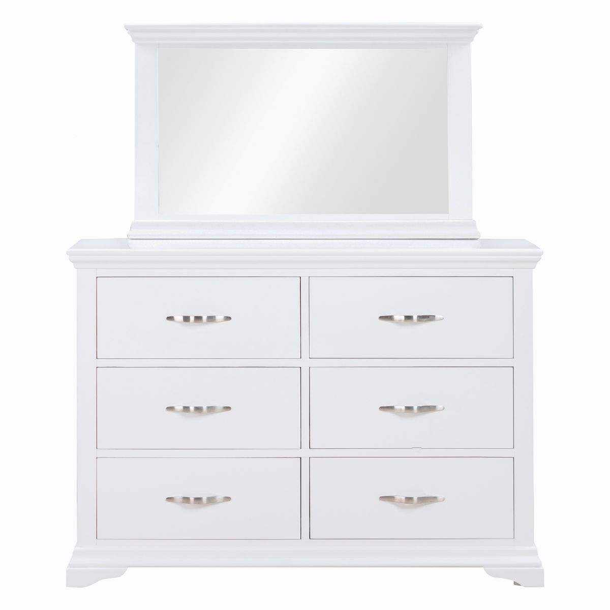 Lucilla White Wooden Dresser Mirror - 1