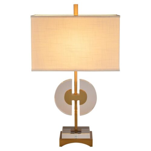 ME036 - Shaina Semi Circle Design Gold Art Deco Table Lamp - 1