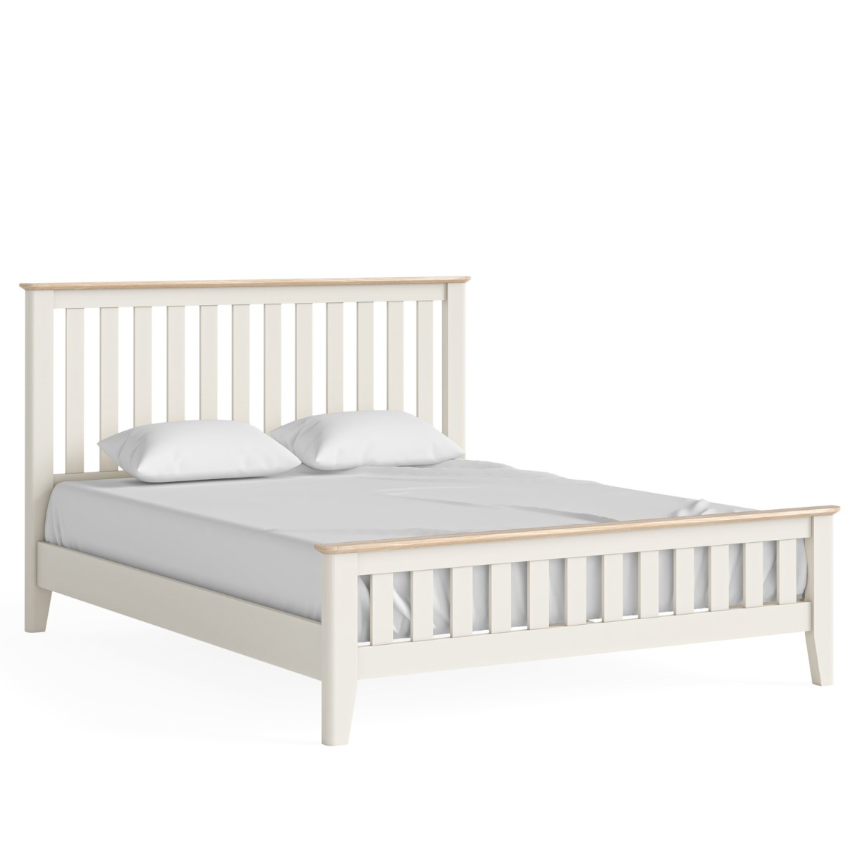 Marcella white Slatted Bed - 1