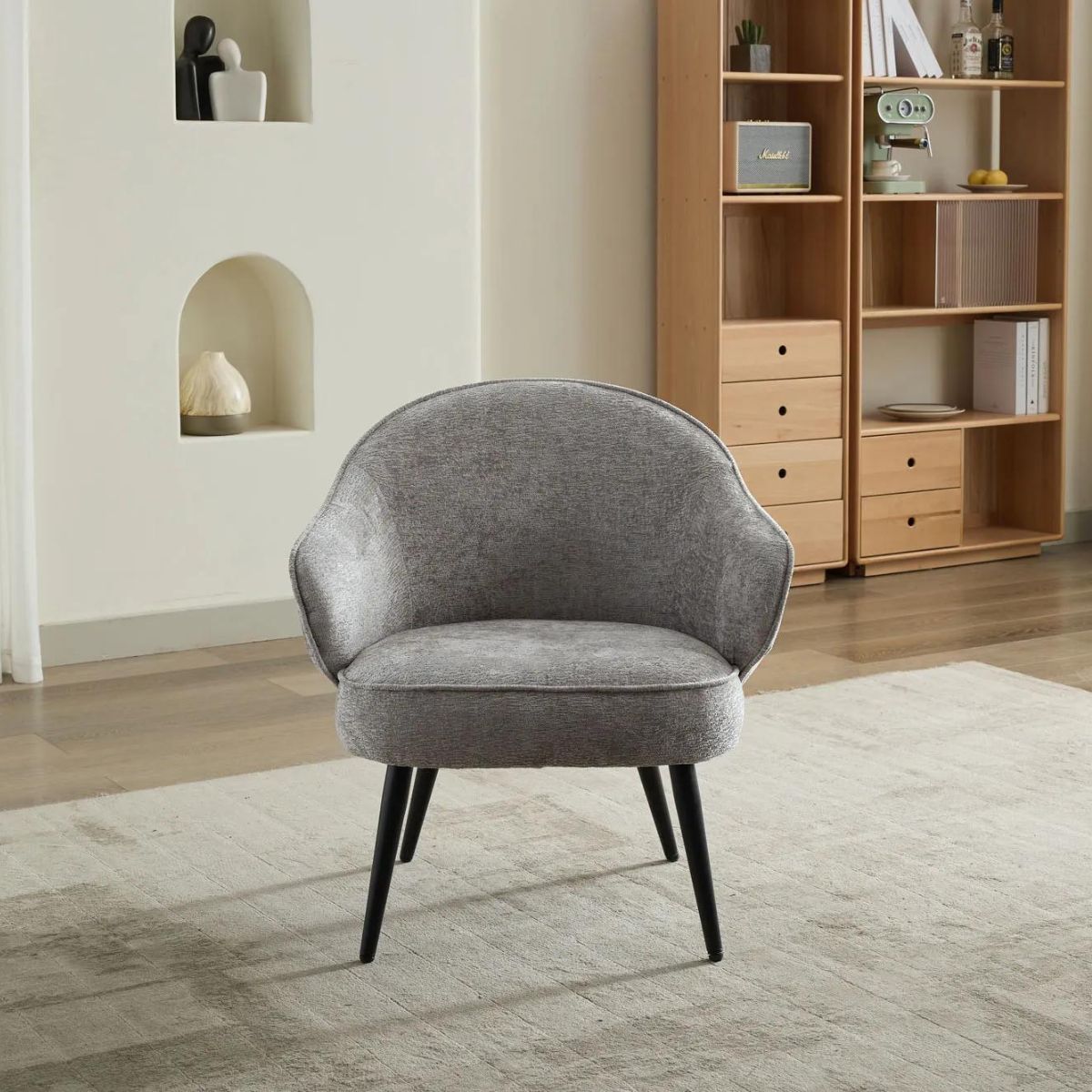 Marjorie Round Back Accent Chair Grey - 3