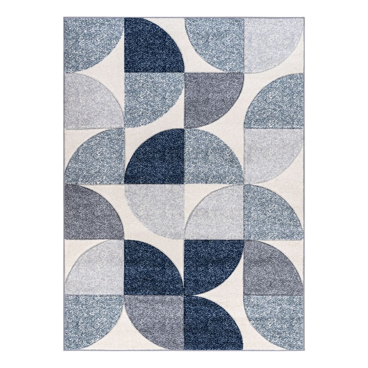 Mason Blue Geometric Quadrants Rug - 1