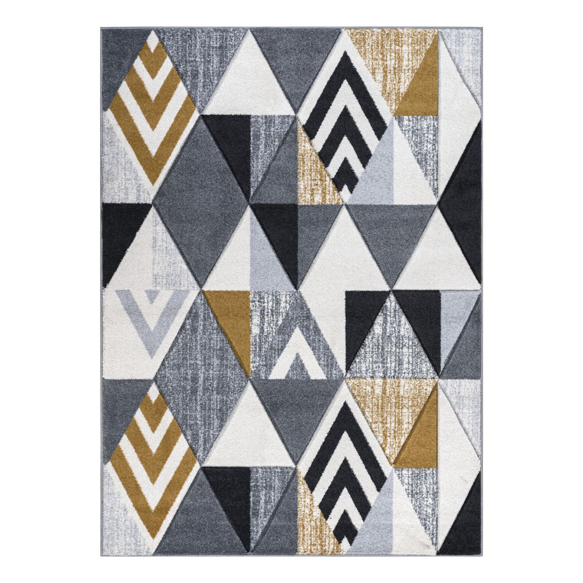 Mason Monochrome and Mustard Chevron Rug - 1