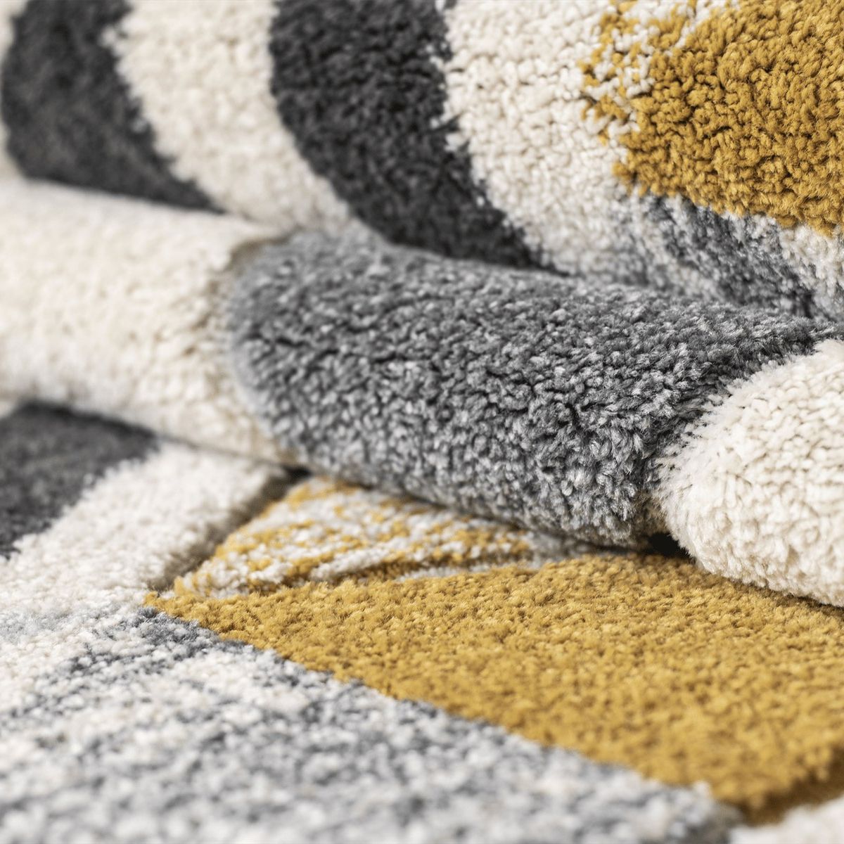 Mason Monochrome and Mustard Chevron Rug - 2