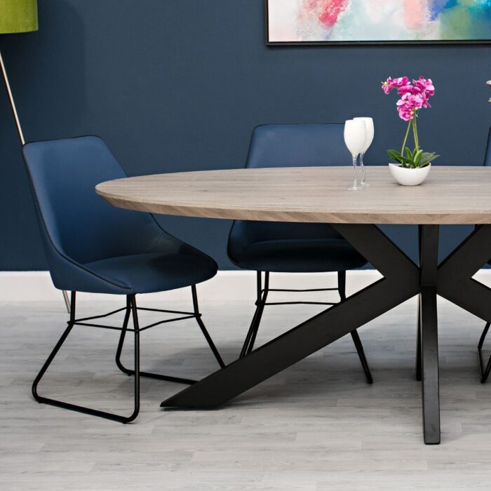 Maudie Large Grey Oval Table - 8
