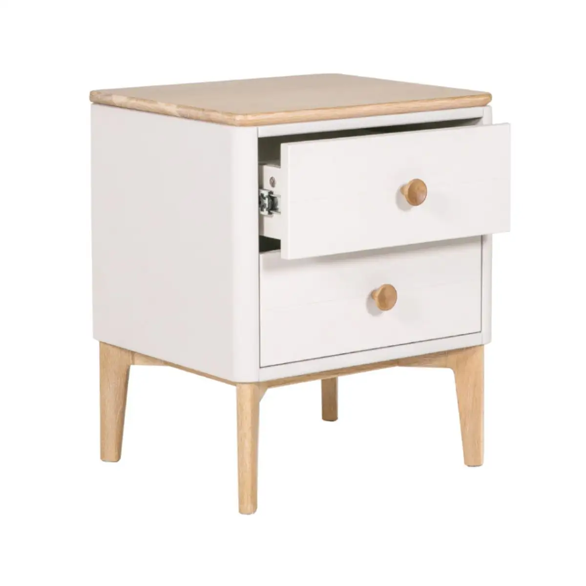 Megara Cashmere Oak Bedside Table - 2