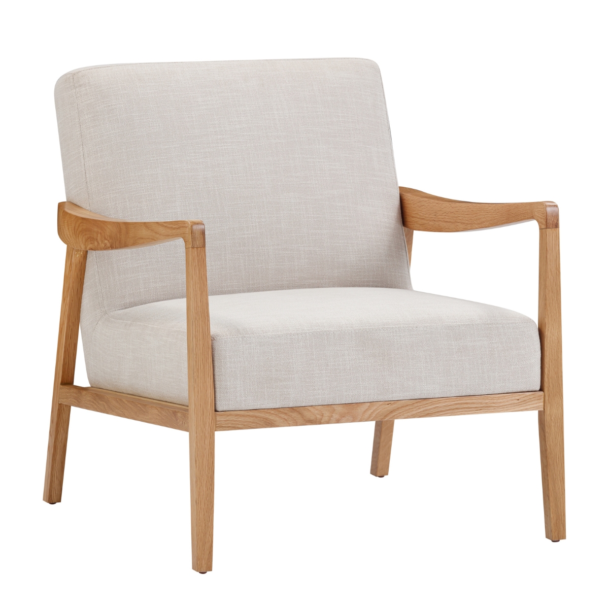 Michigan Mid Century Accent Chair Natural Oak - 1