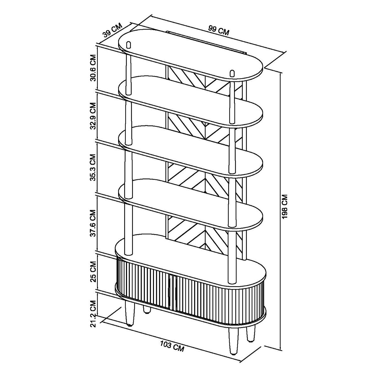 Moyvane Grey Open Display Unit - 8