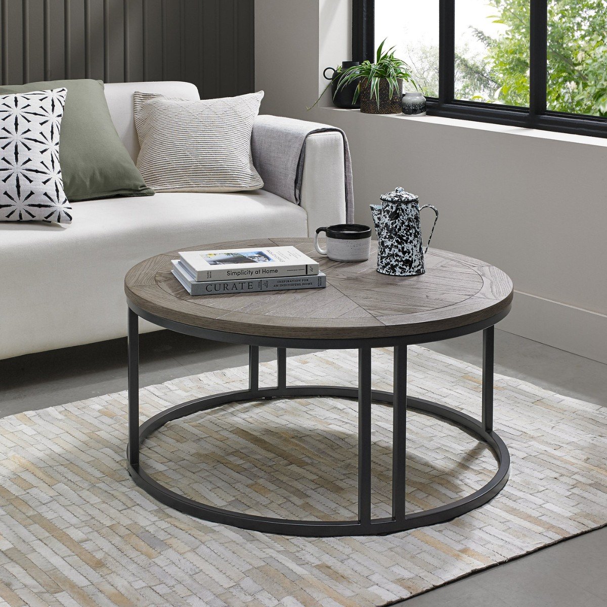 Moyvane Grey Round Coffee Table - 2