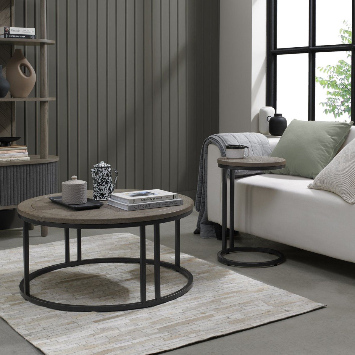 Moyvane Grey Round Coffee Table - 3