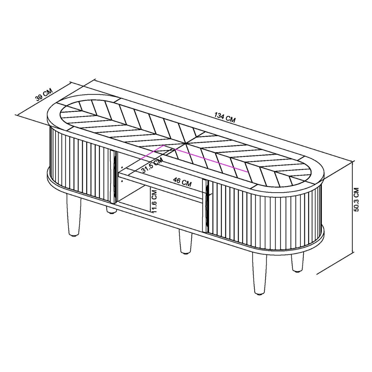 Moyvane Grey TV Unit - 5