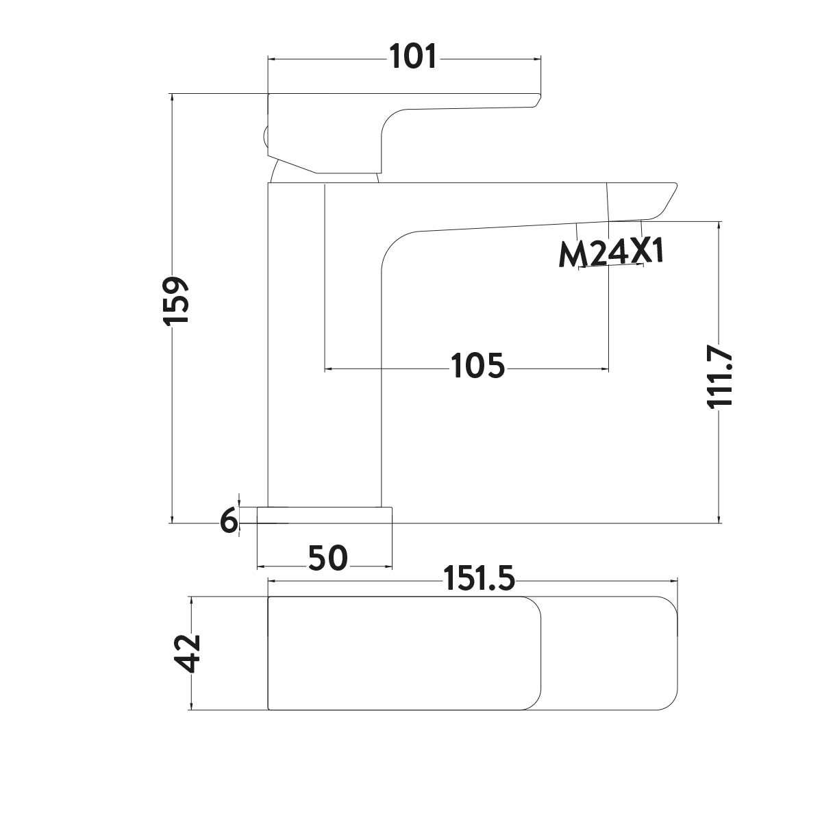 Muro Chrome Basin Mono Mixer - 3