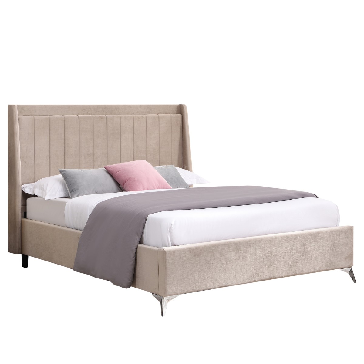 Muscat Upholstered Bed with Vertical Channel Tufting