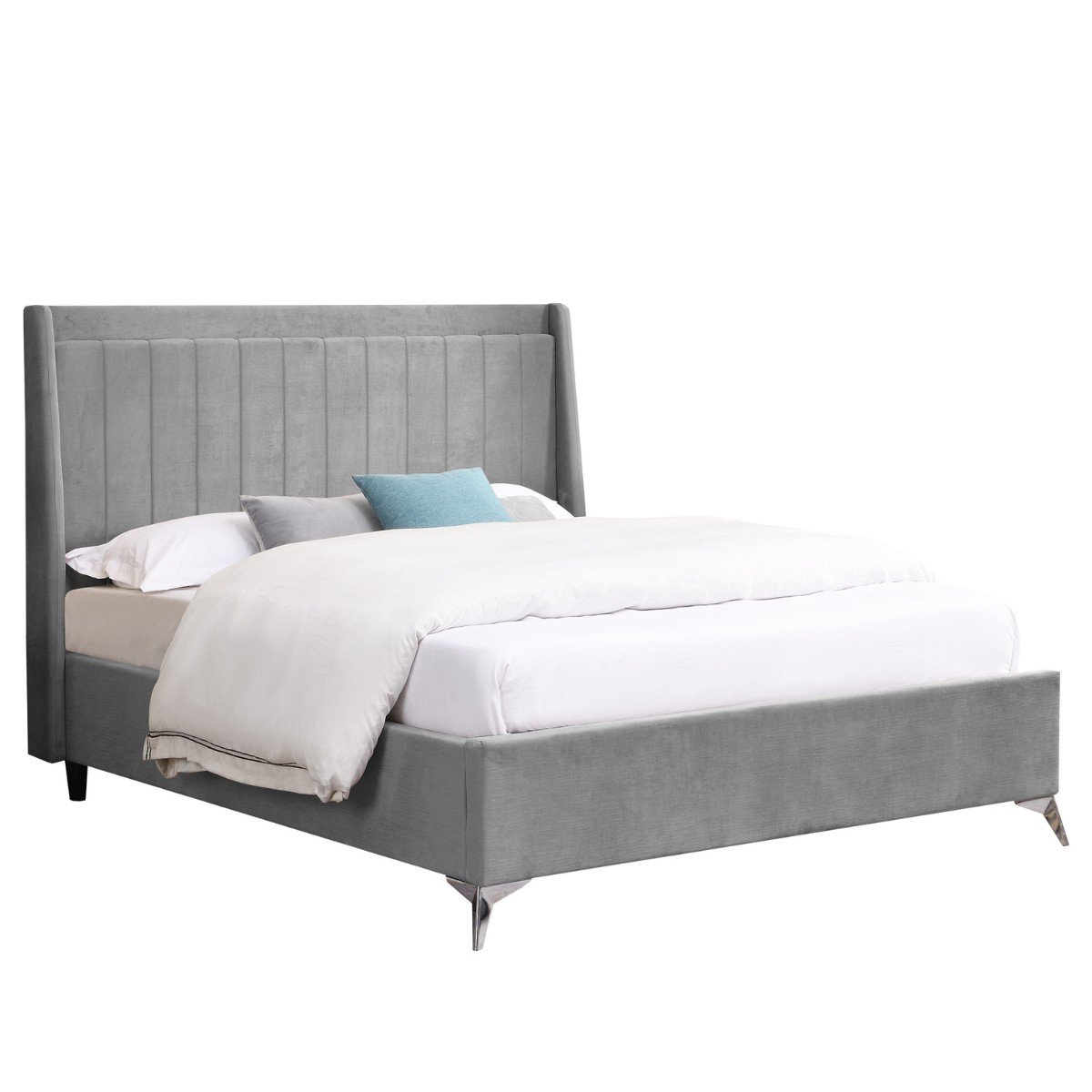 Muscat Fabric Bed Grey - 1