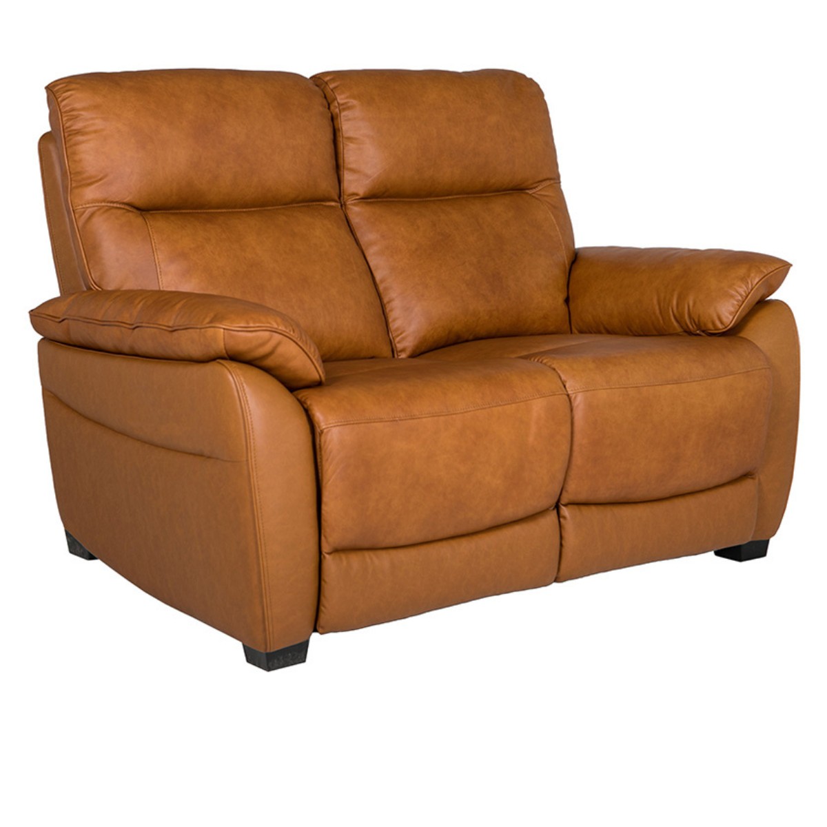 Newport Tan Leather 2 Seater Fixed Sofa - 1