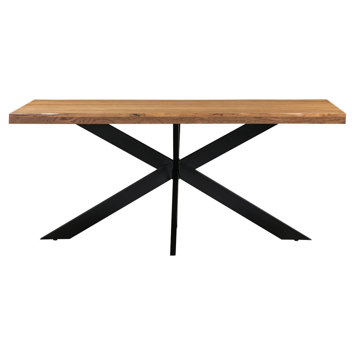 Dark wood table with deals black legs