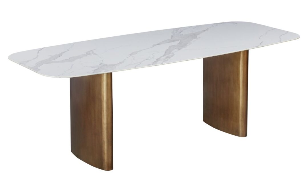 Omar White Sintered Stone Dining Table