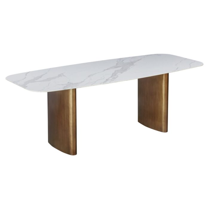 Omar white sintered stone dining table