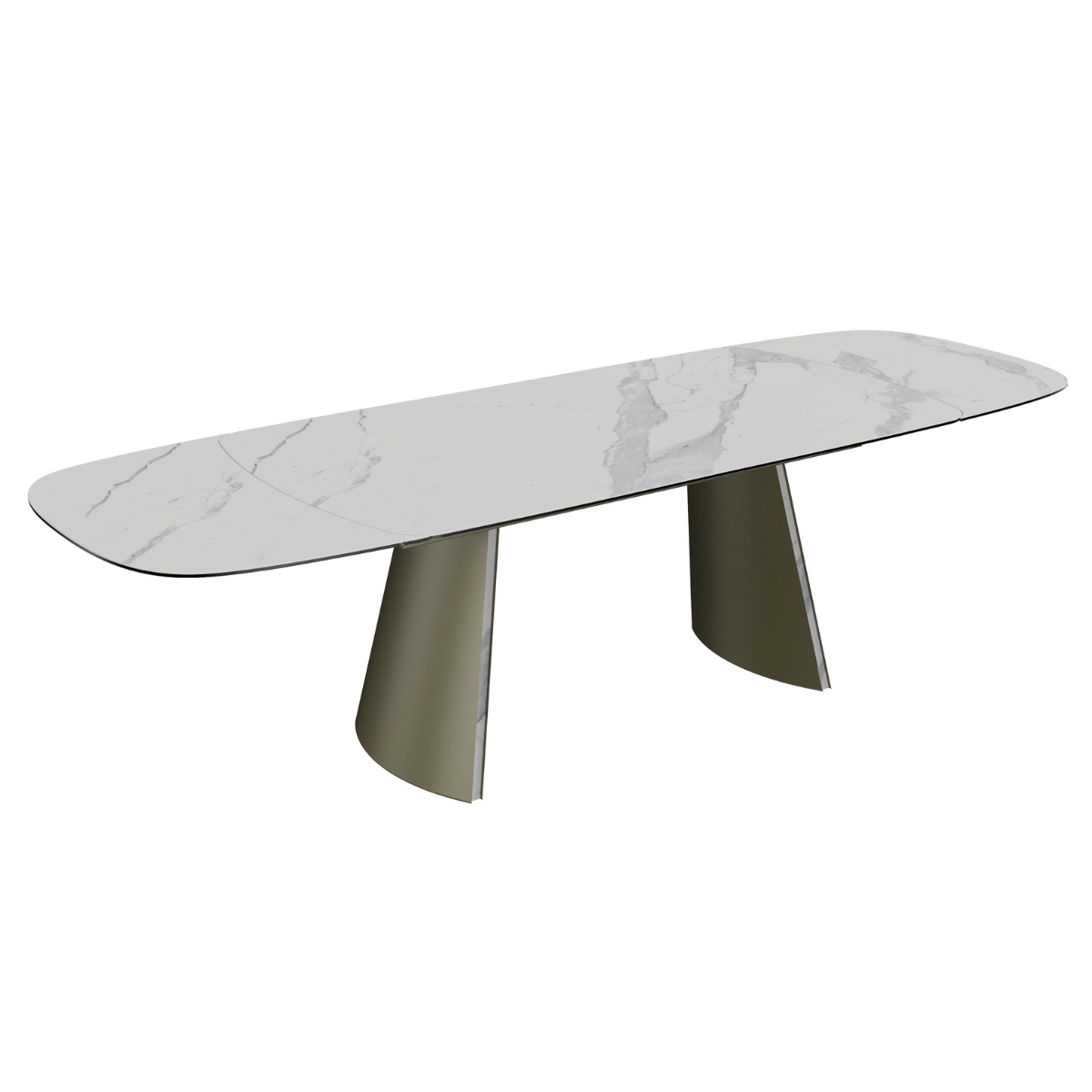 Peggy White Italian Ceramic Extendable Dining Table - 1