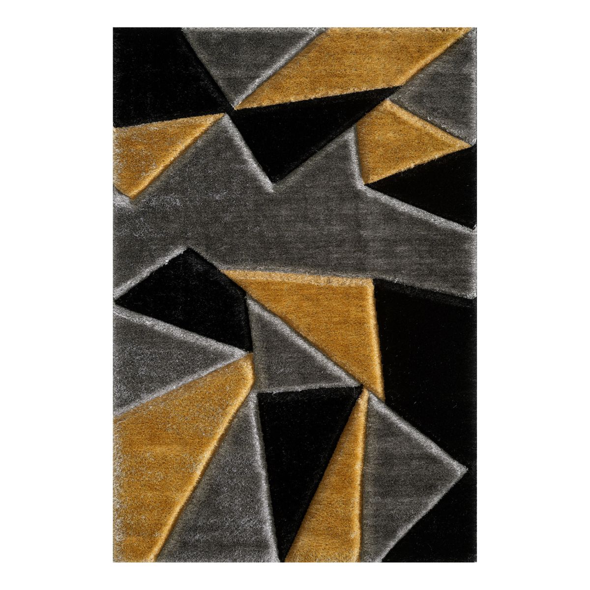 Pluton Grey Gold Geometric Rug